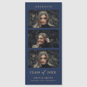 Navy en Goud Magnetische Fotostrip Afstuderen