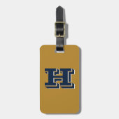 Navy en Goud School Pride Kleur Stijl Monogram Bagagelabel (Voorkant verticaal)