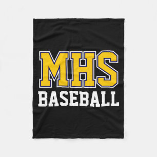Navy En Goud Schoolgeest Aangepaste Honkbal Team T Fleece Deken