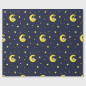 Navy en Goud Twinkle Little Stars Cadeaupapier (Vlak)