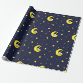 Navy en Goud Twinkle Little Stars Cadeaupapier (Uitgerold)