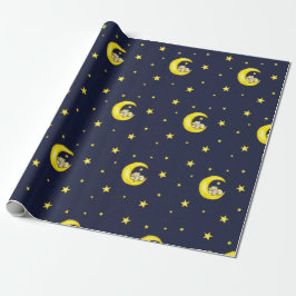 Navy en Goud Twinkle Little Stars Cadeaupapier