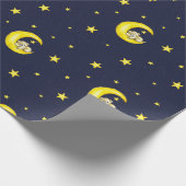 Navy en Goud Twinkle Little Stars Cadeaupapier (Hoek)