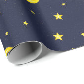 Navy en Goud Twinkle Little Stars Cadeaupapier (Rol Hoek)