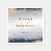 Navy en gouden Baby showers servet (Voorkant)