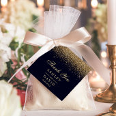 Navy en gouden Confetti bruiloft Bedankjes Labels