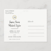 Navy en Gouden Foto Opslaan van de datum Custom Sj Aankondigingskaart (Achterkant)