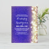 Navy en Gouden Glitter Lights vrijgezellenfeest Kaart (Staand voorkant)