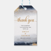 Navy en gouden huwelijksceremonie cadeau Label Cadeaulabel (Voorkant)