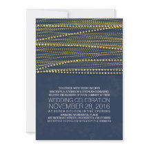 Navy en gouden huwelijksuitnodigingen