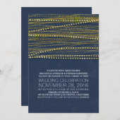 Navy en gouden huwelijksuitnodigingen kaart (Voorkant / Achterkant)