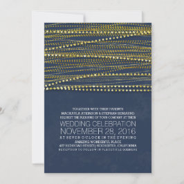 Navy en gouden huwelijksuitnodigingen kaart