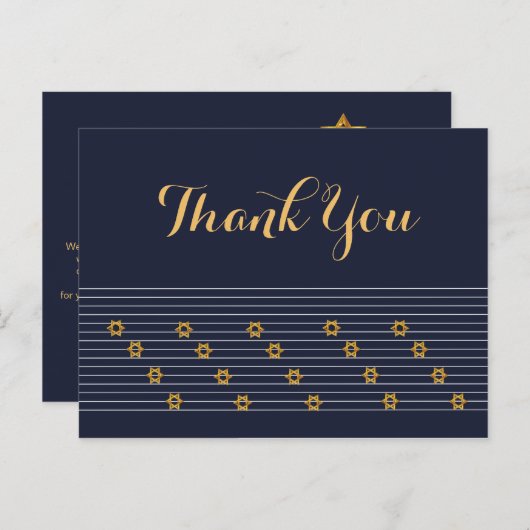 Navy en Gouden Ster van David Dank u Briefkaart (Voorkant / Achterkant)