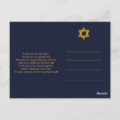 Navy en Gouden Ster van David Dank u Briefkaart (Achterkant)