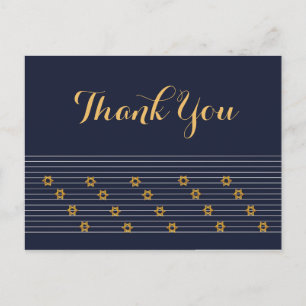 Navy en Gouden Ster van David Dank u Briefkaart