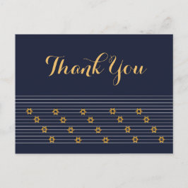 Navy en Gouden Ster van David Dank u Briefkaart