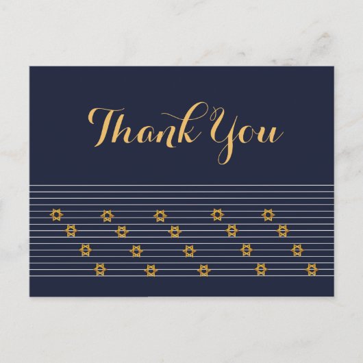 Navy en Gouden Ster van David Dank u Briefkaart (Voorkant)