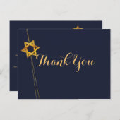 Navy en Gouden Ster van David Dank u Briefkaart (Voorkant / Achterkant)