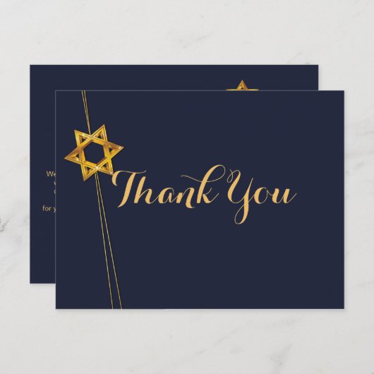 Navy en Gouden Ster van David Dank u Briefkaart (Voorkant / Achterkant)