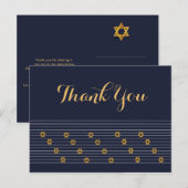 Navy en Gouden Ster van David Dank u Briefkaart (Voorkant / Achterkant)