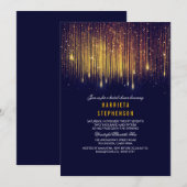 Navy en Gouden Vrijgezellenfeesten String Lights Kaart (Voorkant / Achterkant)