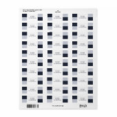 Navy en Grey Rectangles retouradreslabel Etiket (Full Sheet)