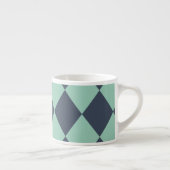 Navy- en groen diamantpatroon espresso kop (Rechts)