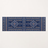 Navy en koper Zuidwesterse stam Kilim Yogamat (Voorkant (horizontaal))