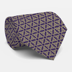 Navy en Lemon Geometric Pattern Stropdas