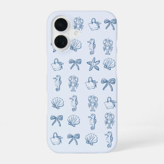 Navy en lichtblauwe telefoonhoes zomer iPhone 16 hoesje