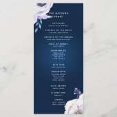 Navy en Lila Roos bruiloft ceremonie programma (Achterkant)