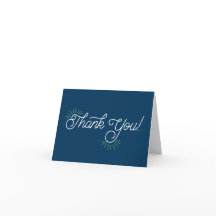 Navy en Lime Green Bedankt Notecard