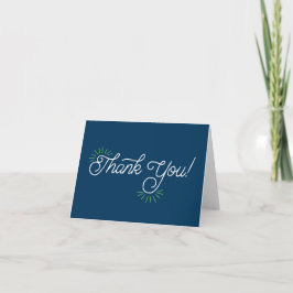 Navy en Lime Green Bedankt Notecard