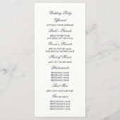 Navy en Mauve Floral Waterverf Trouwprogramma's Programmakaart (Achterkant)