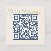 Navy en Mint Doodle Baby Cadeau Registratie QR Cod