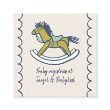 Navy en Mint Doodle Schommelpaard Baby Cadeau Lijs