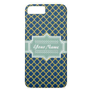 Navy en Mint Quatrefoil op maat gesneden Case-Mate iPhone Case
