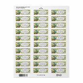 Navy en Mosterd Pauw Liefdesvogel Label (Full Sheet)