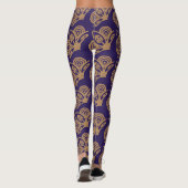 Navy en Nacre Exquise Pattern Yoga Leggings (Achterkant)