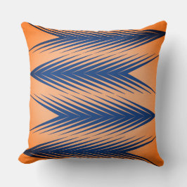 Navy en Oranje Geometrisch Sierkussen