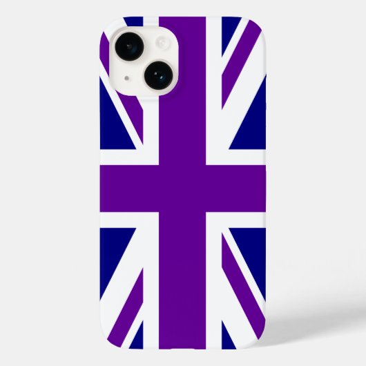 Navy en Paarse Union Jack Case-Mate iPhone Case (Achterkant)