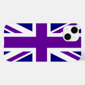 Navy en Paarse Union Jack Case-Mate iPhone Case (Achterkant (horizontaal))