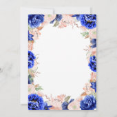 Navy en Pink Floral Elegant Vrijgezellenfeest Kaart (Achterkant)