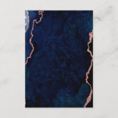 Navy en roos Gold Agaat trouwgegevens Informatiekaartje (Achterkant)