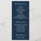 Navy en Roos Gold Glitter Trouwprogramma's Programmakaart (Achterkant)