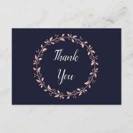 Navy en roos goud dank je kaart