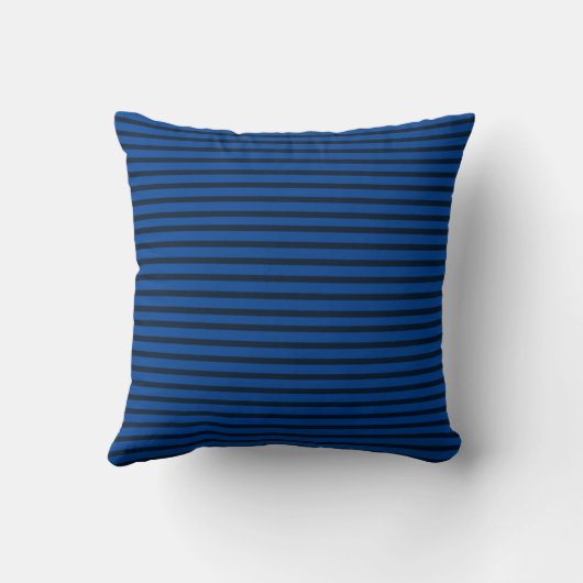Navy en Royal Blue Stripes Kussen (Achterkant)