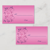 Navy en Roze Bloemen Plaatskaarten Plaatskaartje (Voorkant / Achterkant)