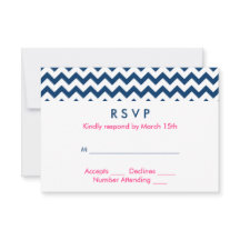 Navy en Roze Chevron Wedding
