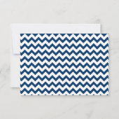 Navy en Roze Chevron Wedding RSVP Kaartje (Achterkant)